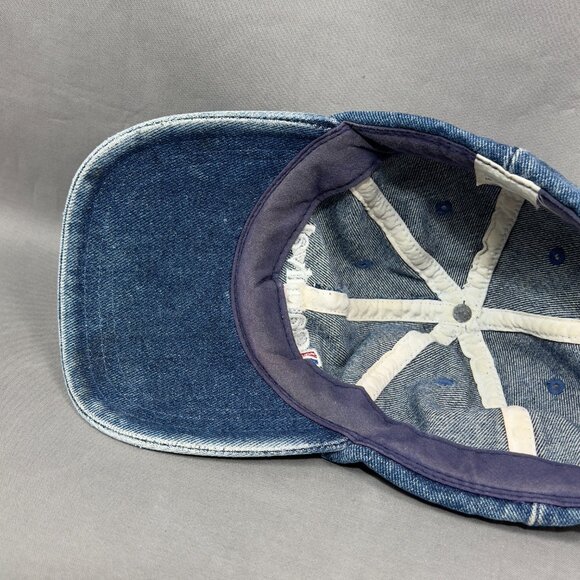 Carnival Cruise Line Strapback Hat Cap Blue Denim Souvenir Distressed Dad Mens - Picture 11 of 14